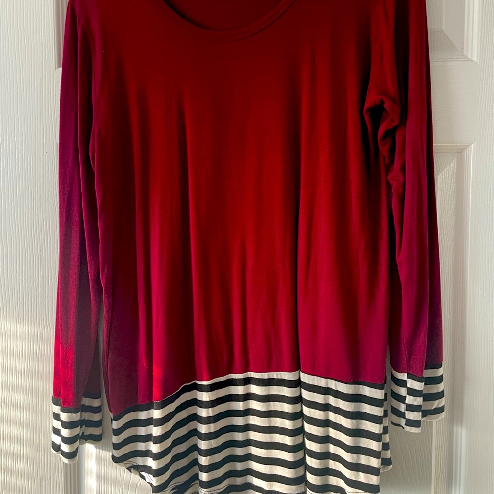 Red Tunic with Stripe Detail
